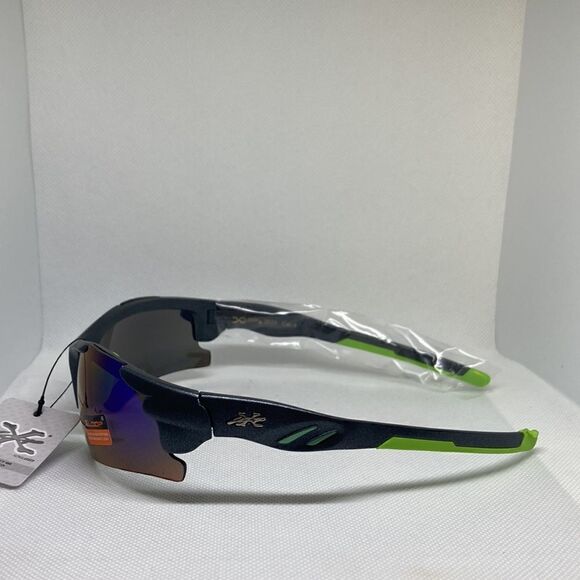 X-Loop Wrap Semi Rimless Mirrored Lens Sunglasses - Picture 3 of 3